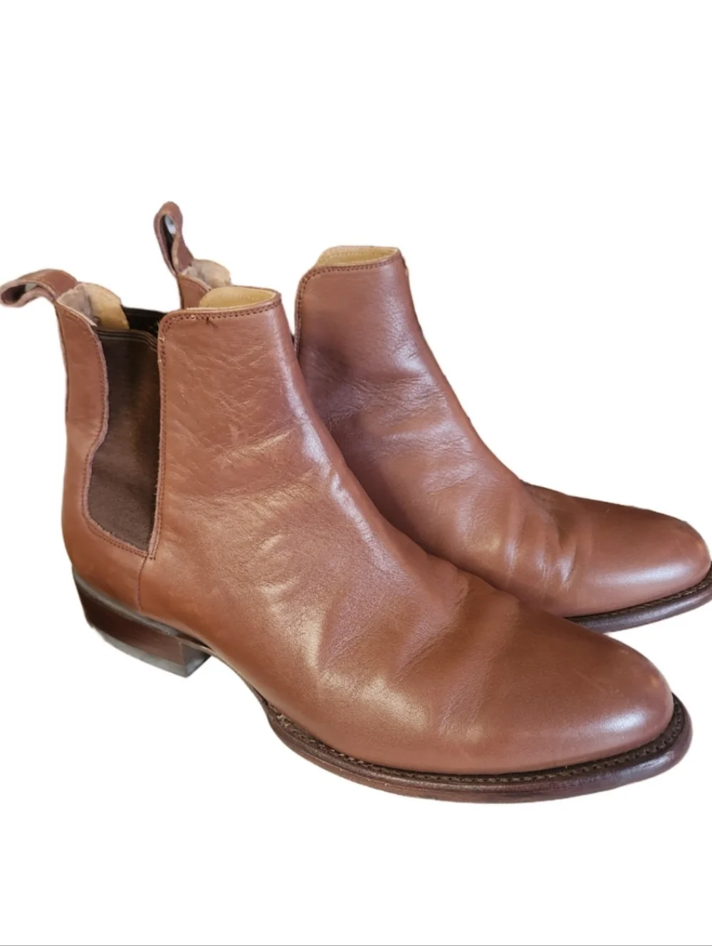 Tecovas Men's Brown Leather Chelsea Boots - Classic Slip-On Style Size 11 1/2 EE
